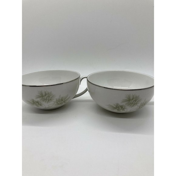 Set 2 Vita Craft Greenbriar Tree Minimalist Fine China Tea Cups Bavaria Germany - Picture 1 of 5